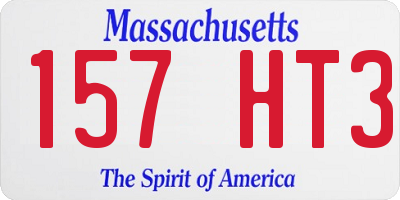 MA license plate 157HT3