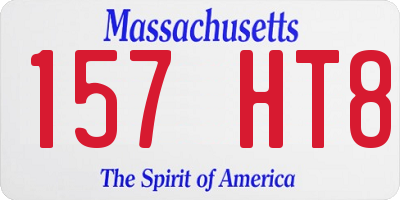 MA license plate 157HT8
