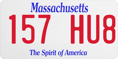 MA license plate 157HU8