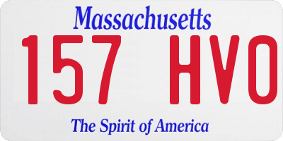 MA license plate 157HV0