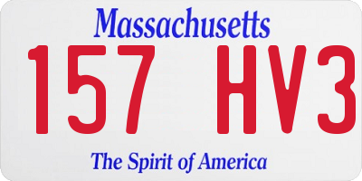 MA license plate 157HV3
