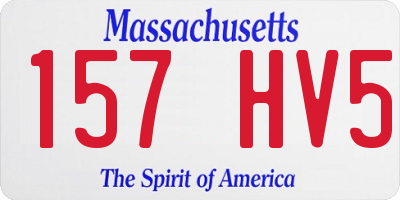 MA license plate 157HV5