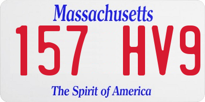 MA license plate 157HV9