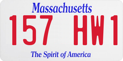 MA license plate 157HW1