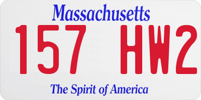 MA license plate 157HW2