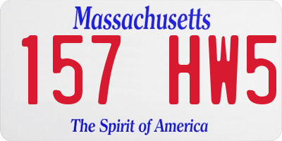 MA license plate 157HW5