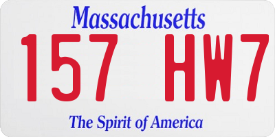MA license plate 157HW7