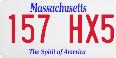 MA license plate 157HX5