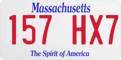 MA license plate 157HX7