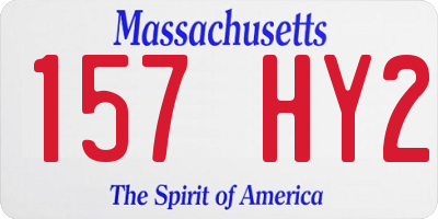 MA license plate 157HY2
