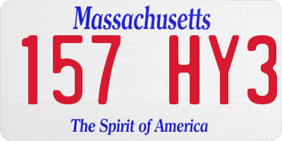MA license plate 157HY3