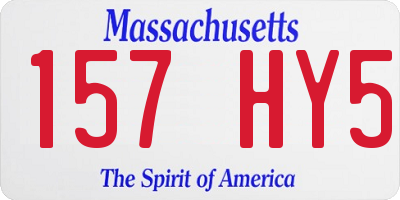 MA license plate 157HY5