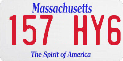 MA license plate 157HY6