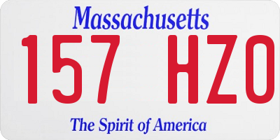 MA license plate 157HZ0