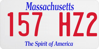 MA license plate 157HZ2