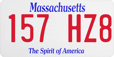 MA license plate 157HZ8
