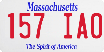 MA license plate 157IA0