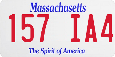 MA license plate 157IA4