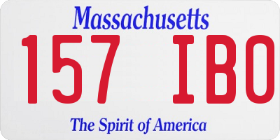 MA license plate 157IB0