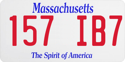 MA license plate 157IB7