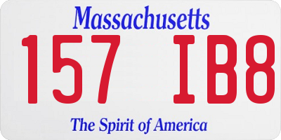 MA license plate 157IB8