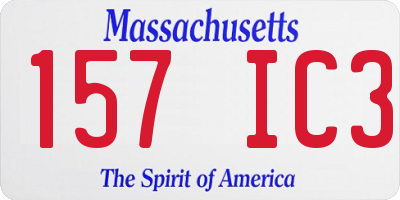 MA license plate 157IC3