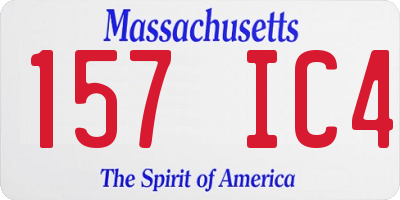 MA license plate 157IC4