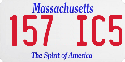 MA license plate 157IC5