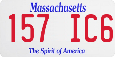 MA license plate 157IC6