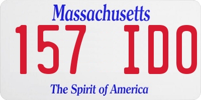 MA license plate 157ID0