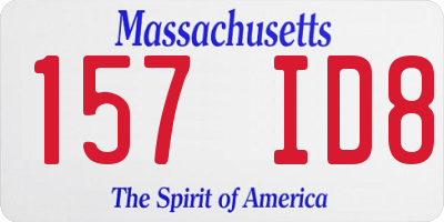 MA license plate 157ID8