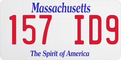 MA license plate 157ID9