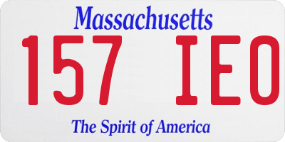 MA license plate 157IE0