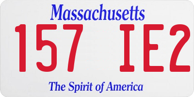 MA license plate 157IE2