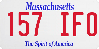 MA license plate 157IF0