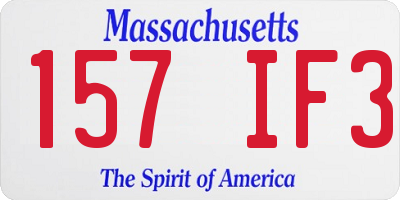 MA license plate 157IF3