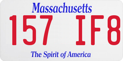 MA license plate 157IF8