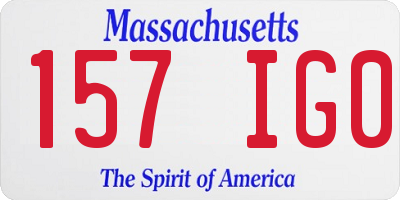 MA license plate 157IG0