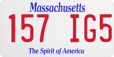 MA license plate 157IG5