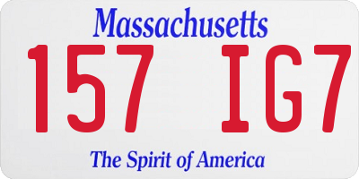 MA license plate 157IG7