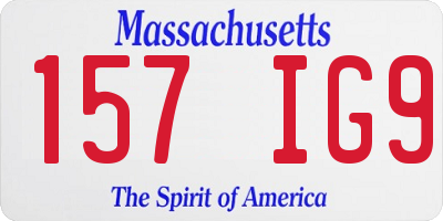 MA license plate 157IG9