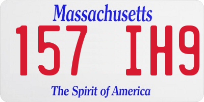 MA license plate 157IH9