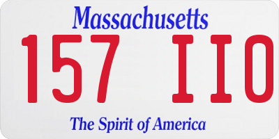 MA license plate 157II0