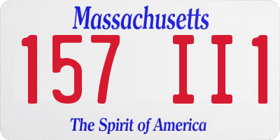 MA license plate 157II1