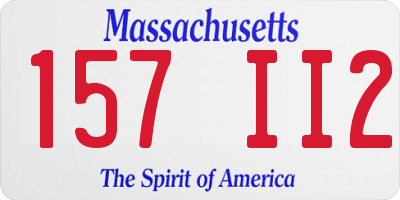 MA license plate 157II2