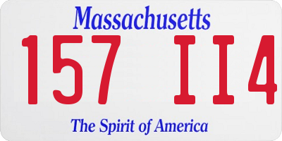MA license plate 157II4
