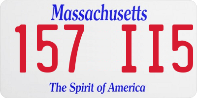 MA license plate 157II5
