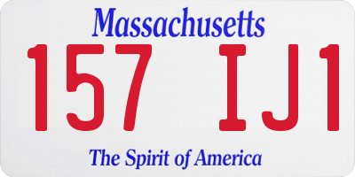 MA license plate 157IJ1