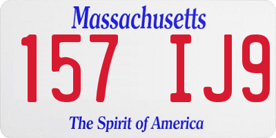 MA license plate 157IJ9