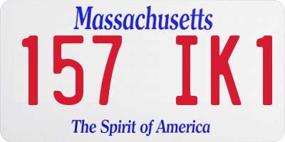 MA license plate 157IK1